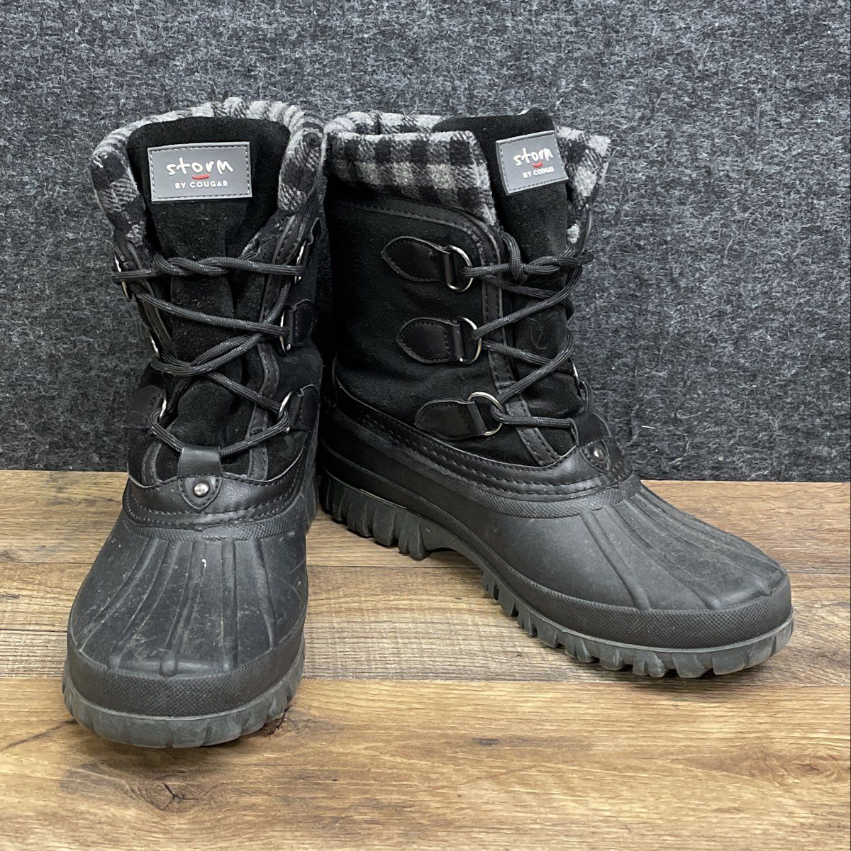 Storm by Cougar Claudia Black Plaid Snow Winter Duck Boots Women's Size 9