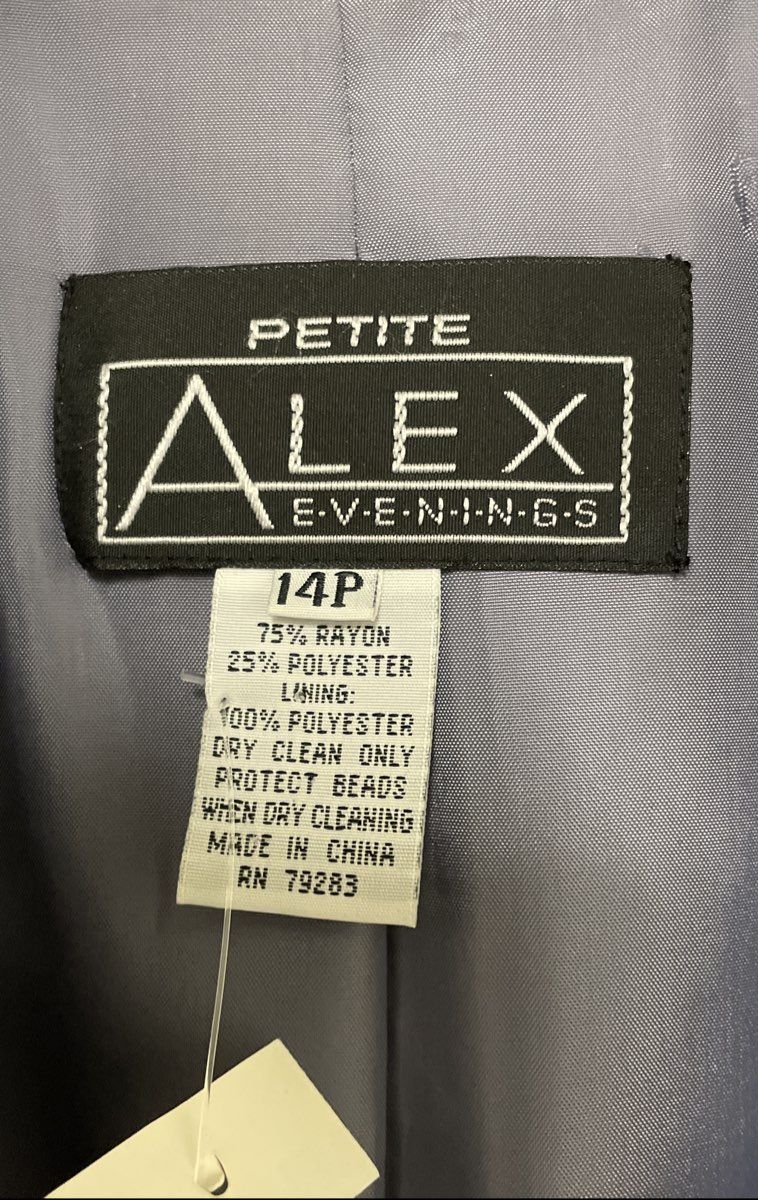 Alex Evenings Women's Lavender Beaded Shimmer Open Evening Jacket Sz 14P
