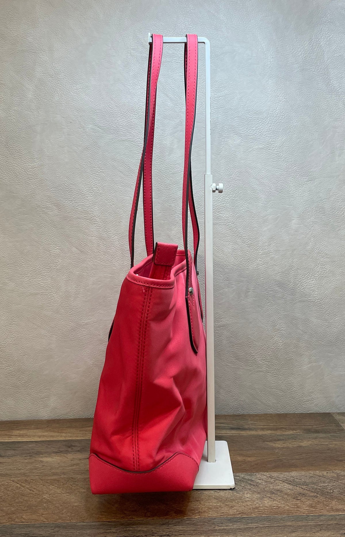 Michael Kors Pink Nylon Saffiano Leather Trim Large Tote Bag