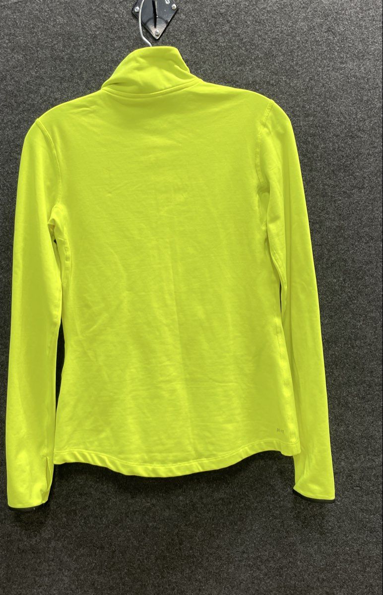 Nike Women's Nike Pro Hyperwarm 1/4 Zip Top Volt Leopard Swoosh Dri-FIT Sz M