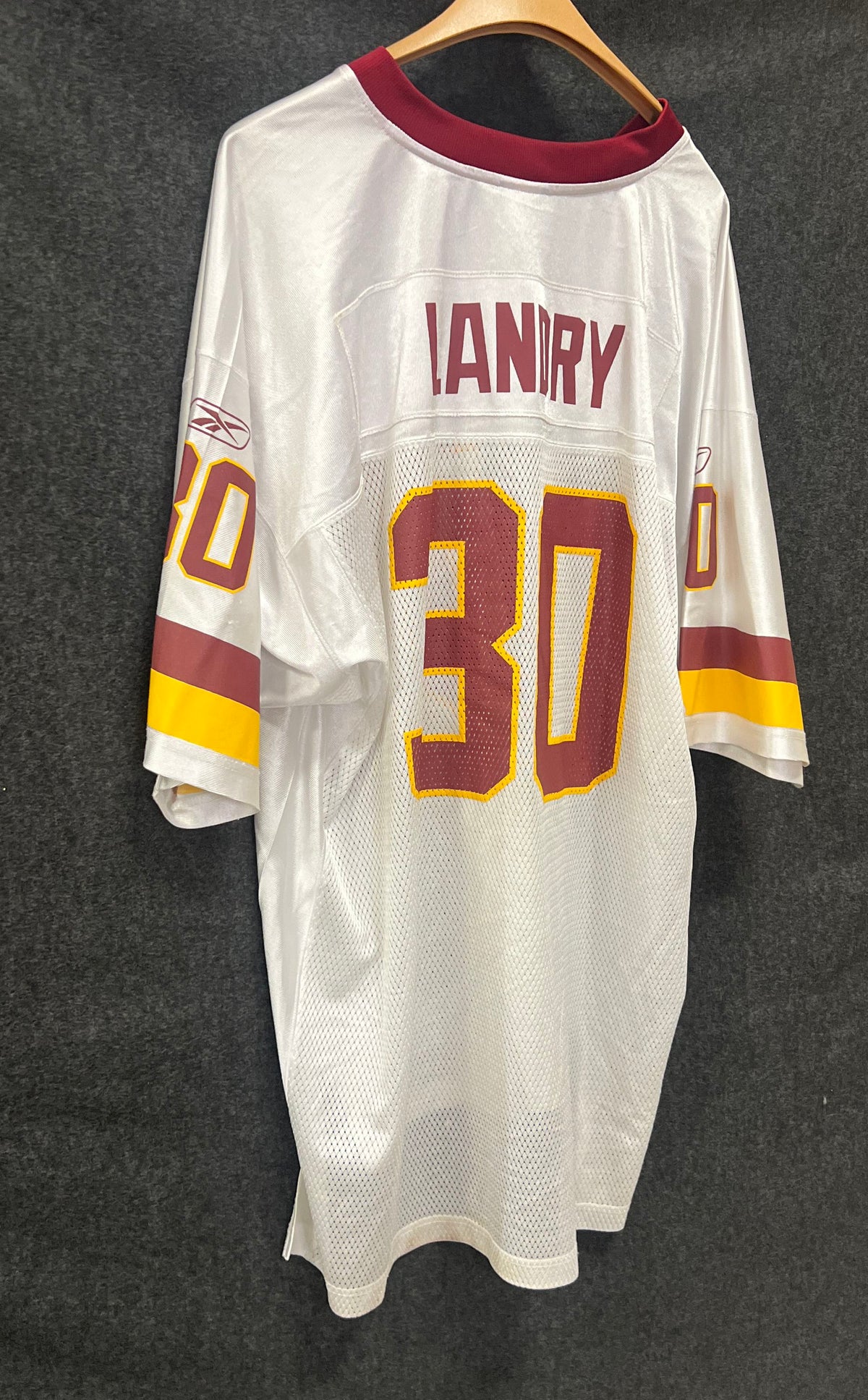 Reebok Men's LaRon Landry Washington Redskins #30 White Replica Jersey Size 2XL