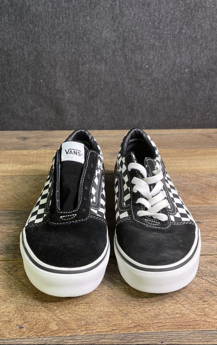 Vans Old Skool Black White Checkerboard Youth Sneakers Size 7 Missing Laces