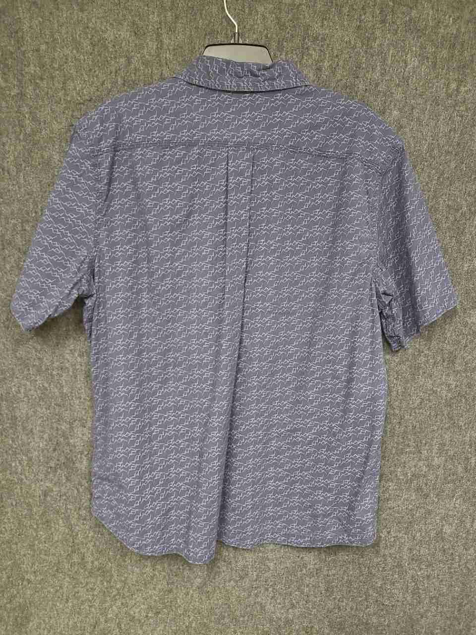 Woolrich Men's Blue Mountain Print Ripstop Cotton Popover Shirt Size XL