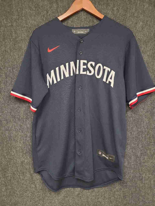 Nike Men's Minnesota Twins Carlos Correa Navy Blue Baseball Jersey Size M