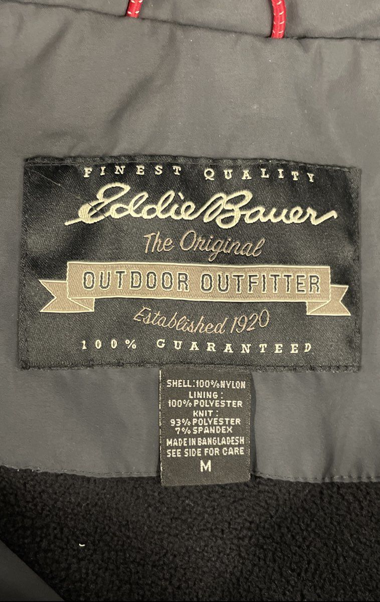 Eddie Bauer Men's Gray Full Zip Fleece Lined Outdoor Mock Neck Vest Size M