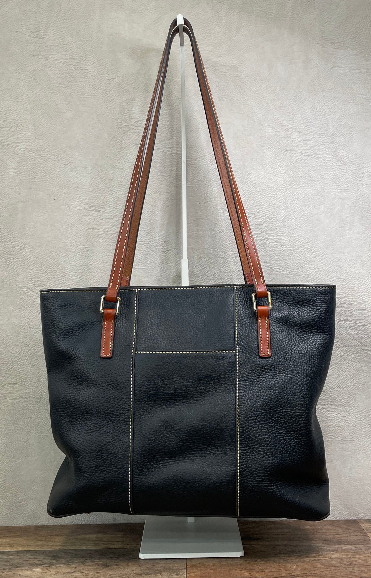 Dooney & Bourke Black Pebble Grain Small Lexington Shopper Tote Shoulder Bag