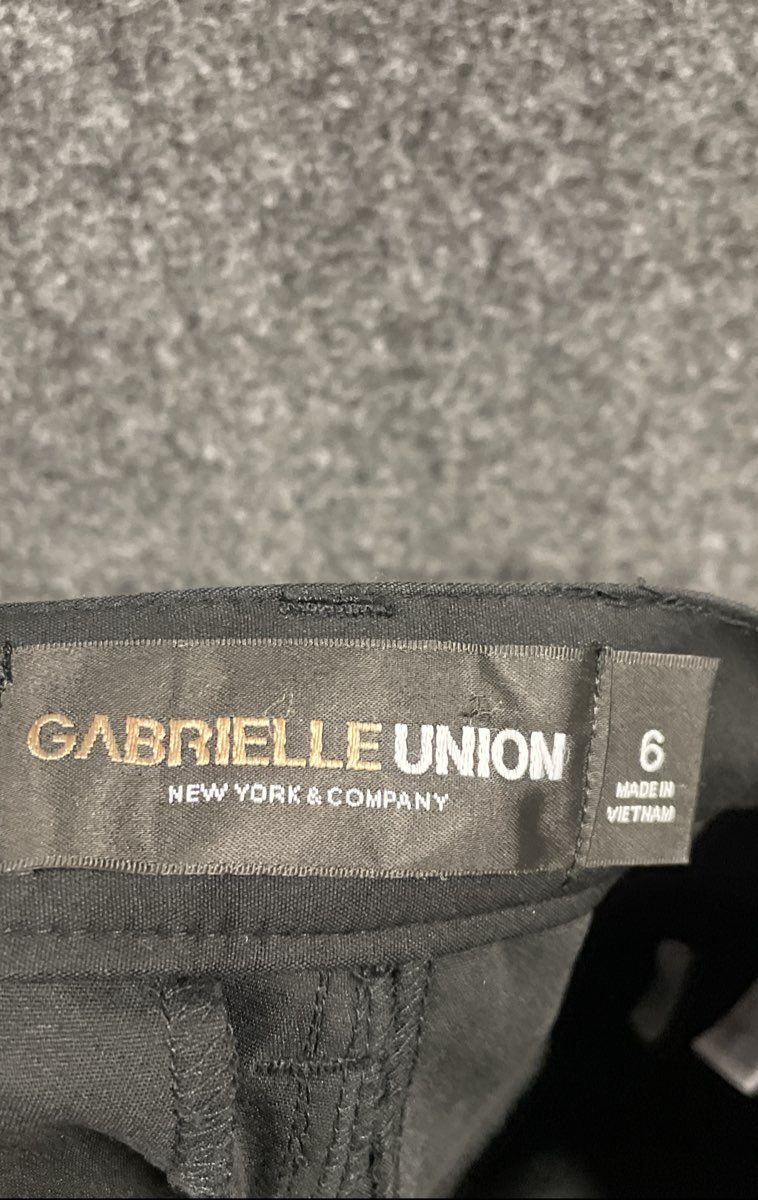 Gabrielle Union Women's Black Utility Cargo Pants Ankle Zipper Stretch Size 6