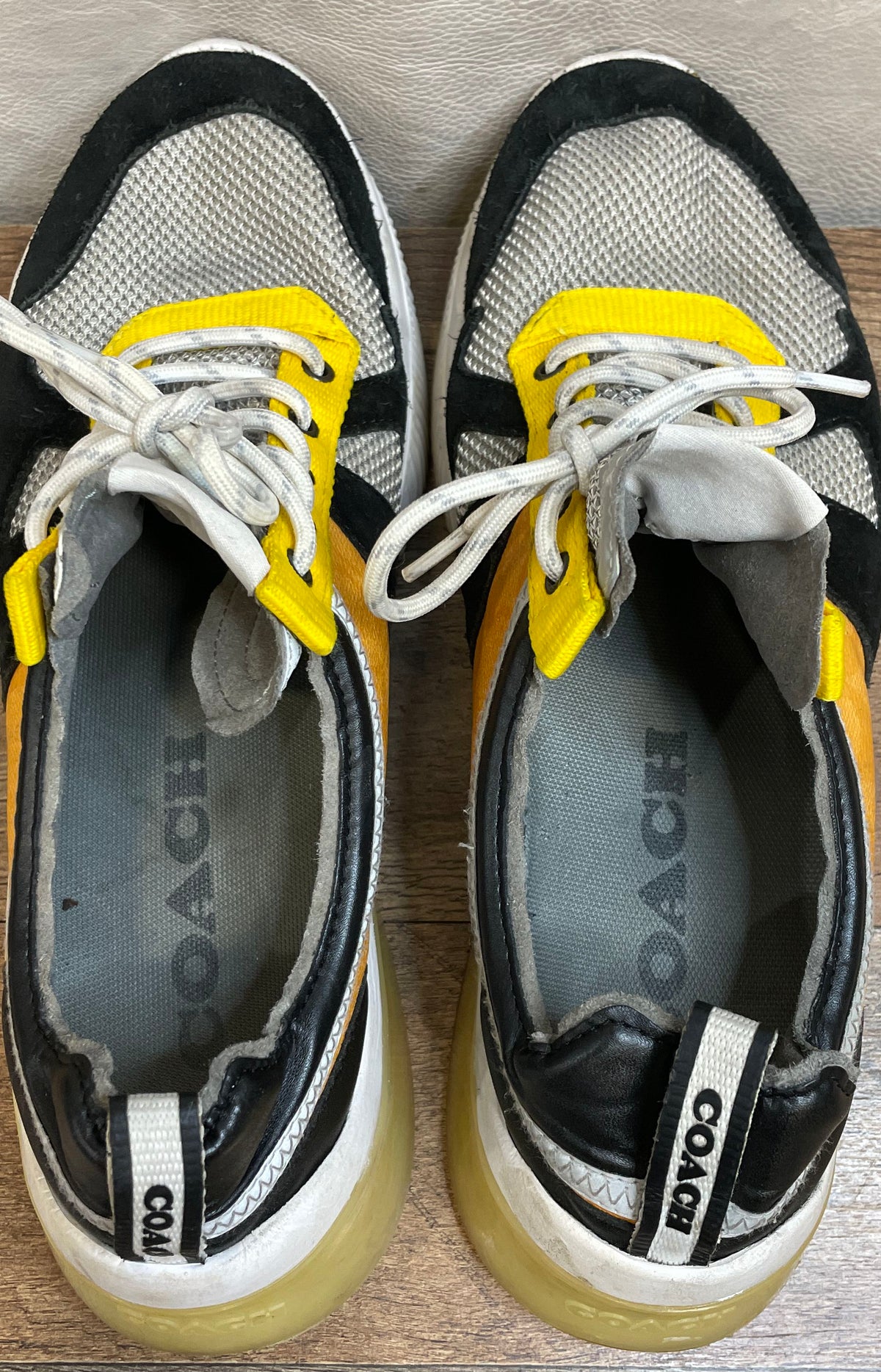 Coach Citysole Runner Yellow Black White Grey Mesh Men's Sneakers Size 11 D