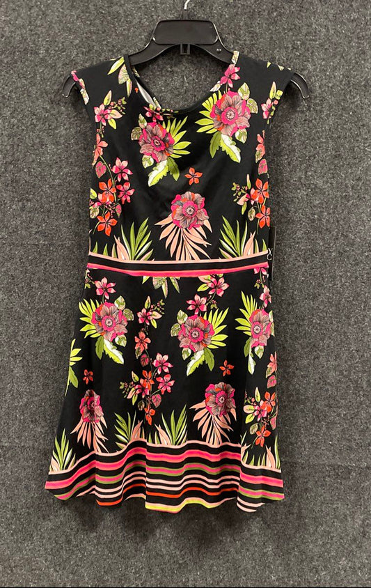 New York & Company Women's Black Floral Cotton A-Line Dress NWT Sz S Petite