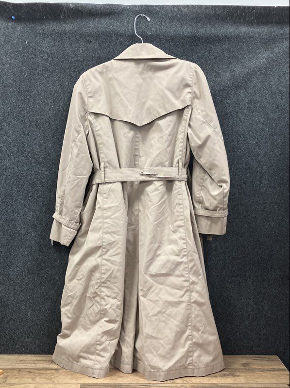 Vintage 80s London Fog Women's Tan Trench Coat Maincoats Plaid Lined Sz 6 Reg