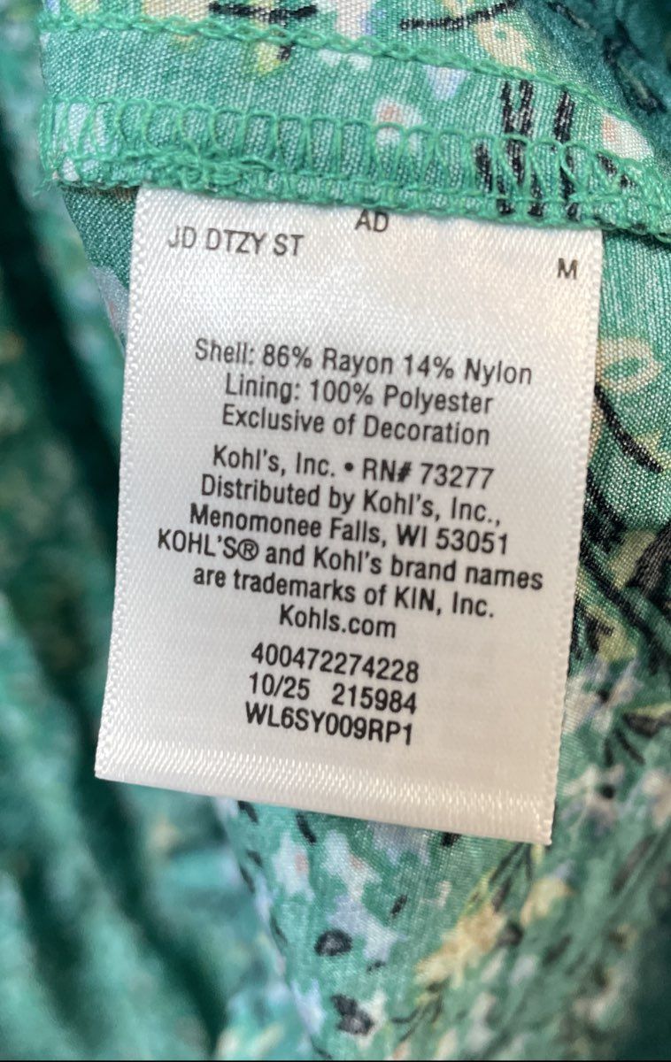 LC Lauren Conrad Women's Green Ditsy Floral Smocked Tiered Midi Dress Sz M NWT