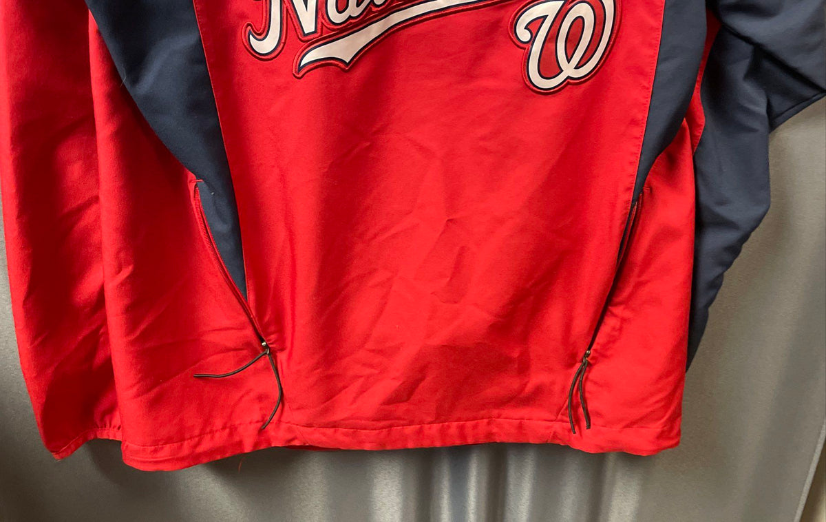 Nike Men's Washington Nationals Warm-Up Pullover Red Navy Blue Logo Sz Small