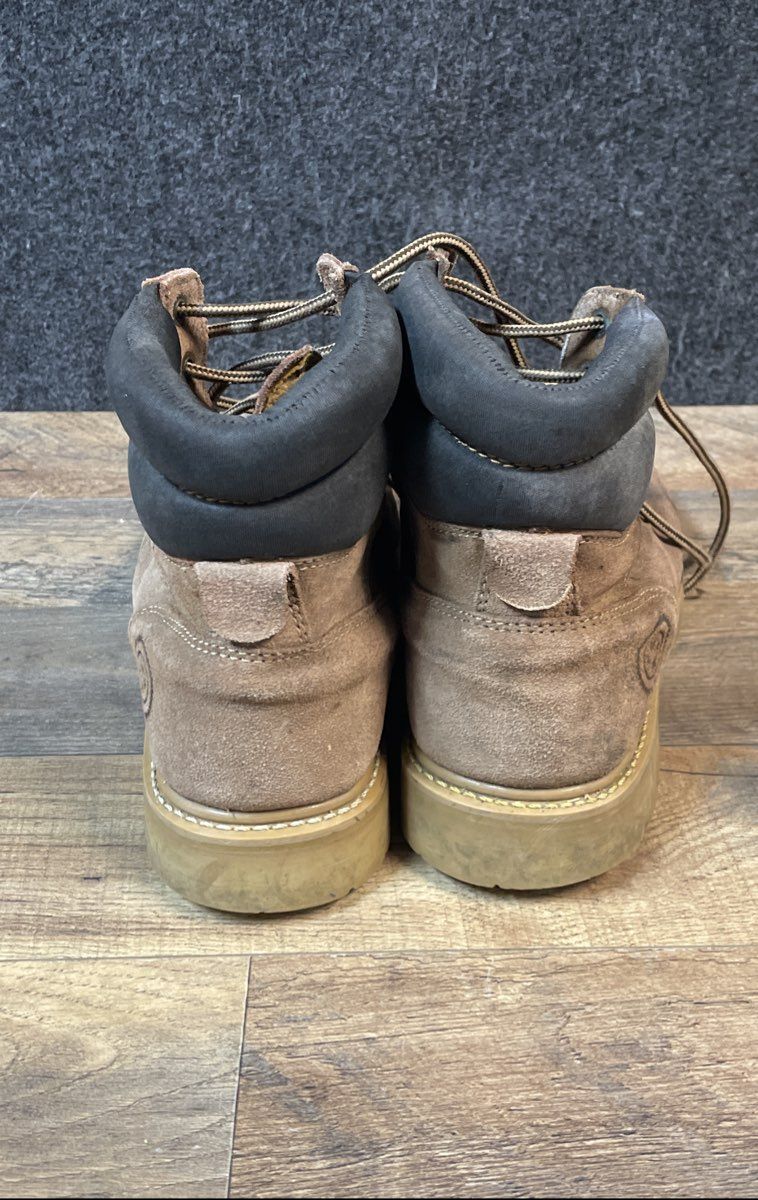Wrangler Work Steel Toe Brown Leather Safety Work Boots Men's Size 9W