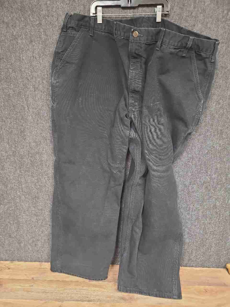 Carhartt Men's Black B111 Loose Original Fit Flannel Lined Work Pants 50x30