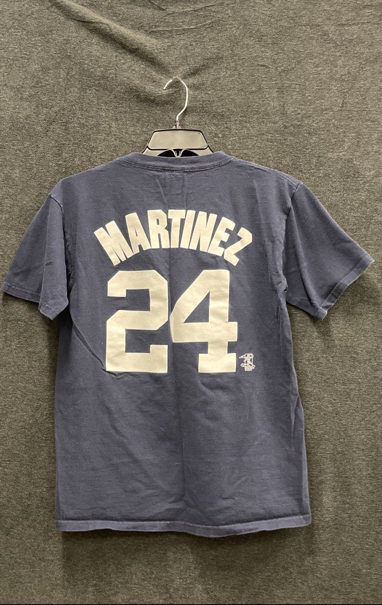 Vintage 90s Majestic Men's Navy Blue New York Yankees Tino Martinez T-Shirt M