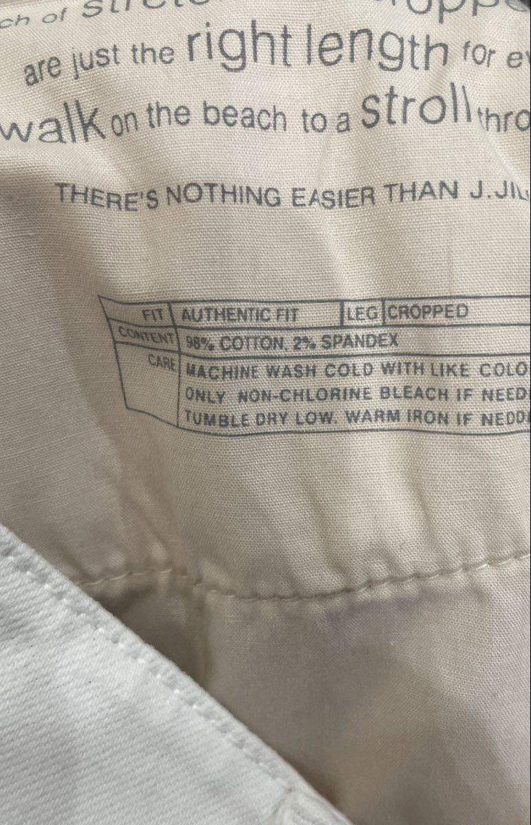J. Jill Women's White Authentic Fit Cropped Stretch Denim Jeans Sz 12