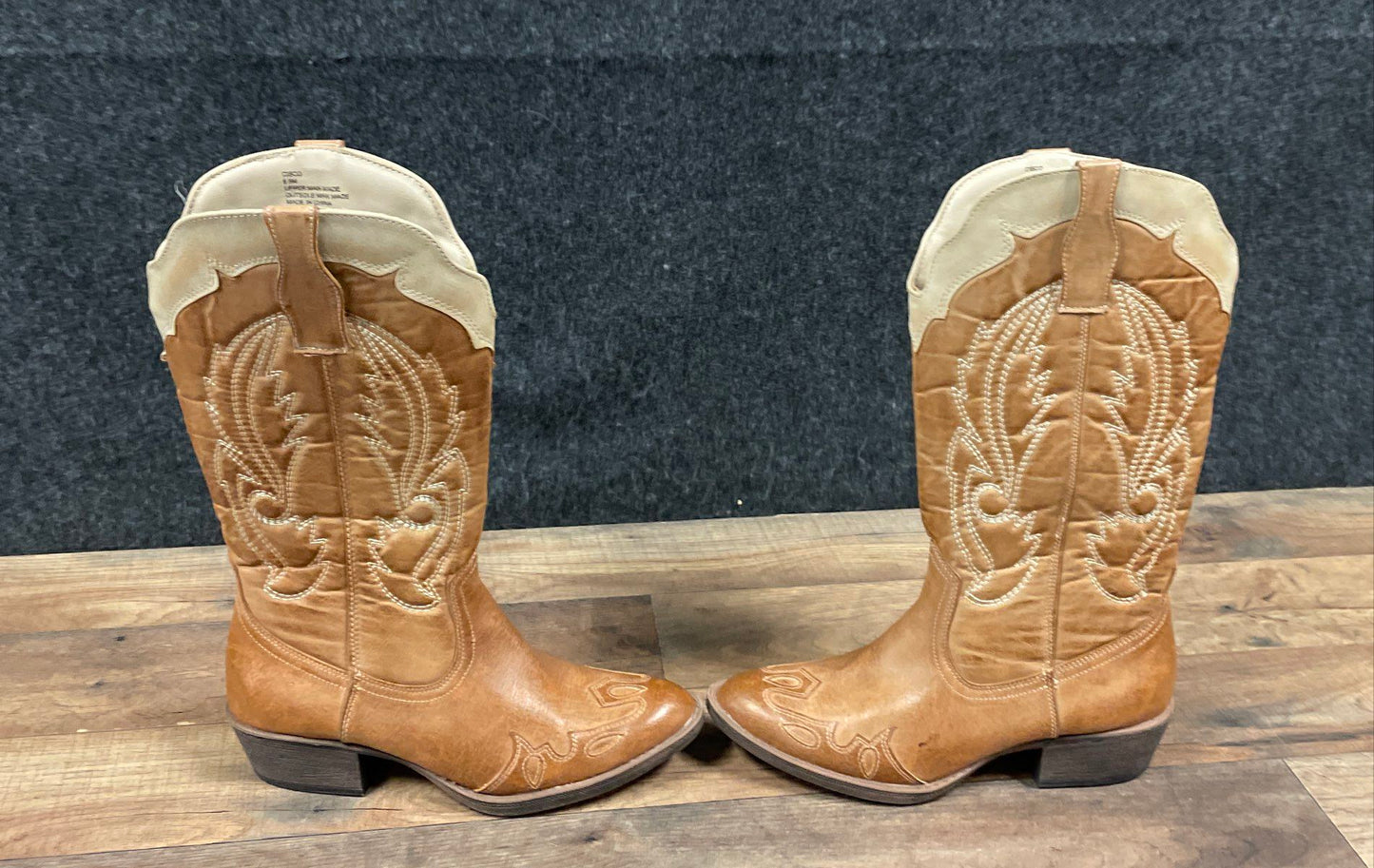 Coconuts Cisco Tan Brown Western Cowgirl Boots Women's Size 6.5M
