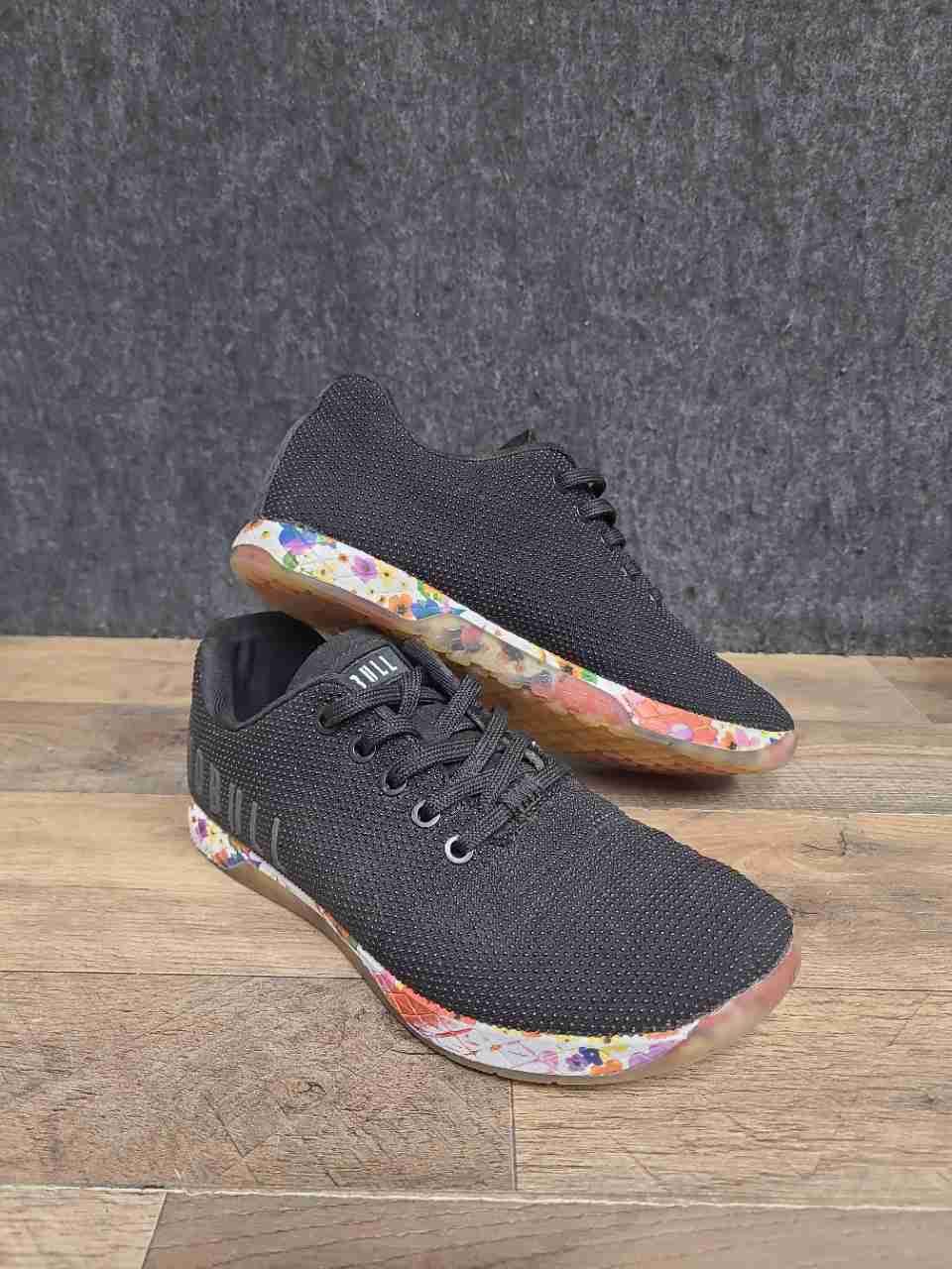 NOBULL SuperFabric Trainer Black Floral Wildflower Shoes Women's 8.5 Men's 7