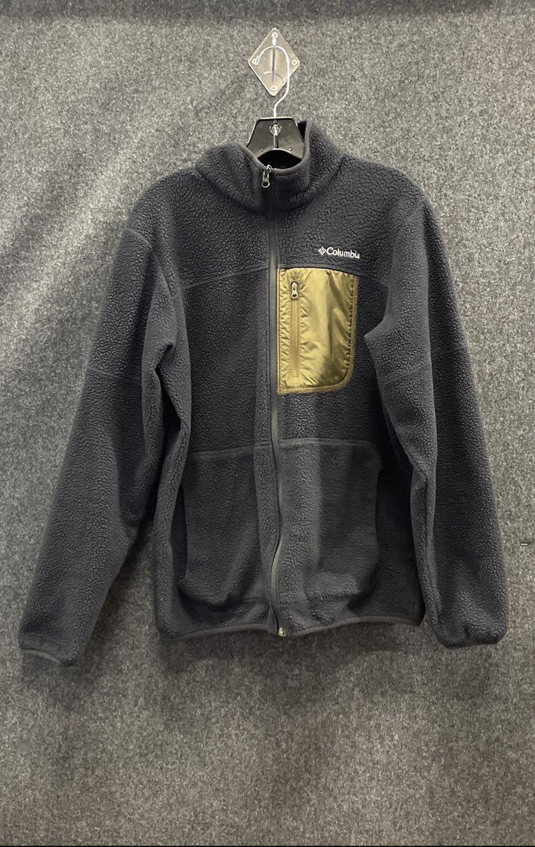 Columbia Men's Rugged Ridge II Sherpa Fleece Full Zip Jacket Black Green Sz S