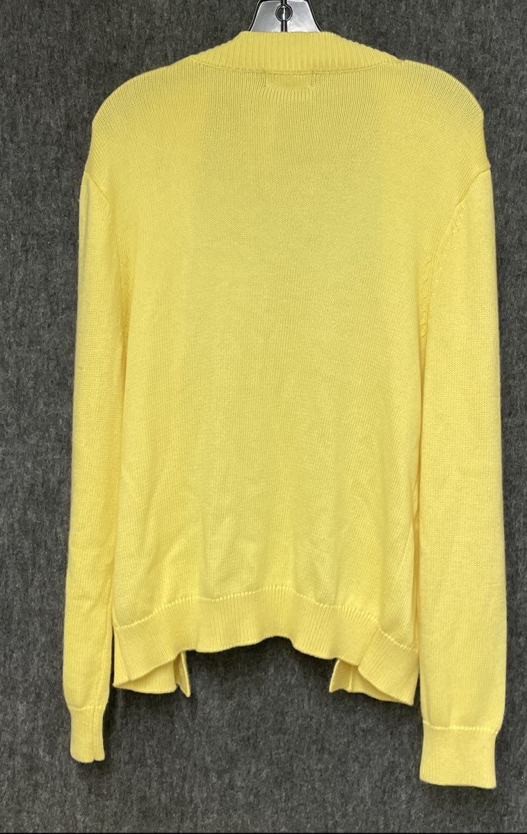 Quiet Golf Men's Yellow Cashmere Blend Button Front Cardigan Sweater Sz L