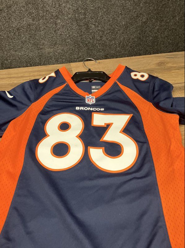 Nike Men's Denver Broncos Wes Welker 83 NFL Jersey Navy Orange Sz L