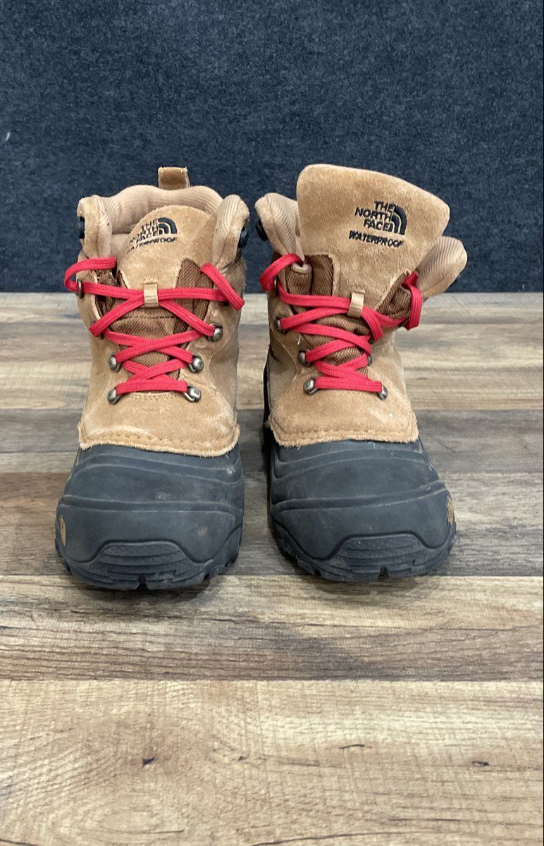 The North Face Alpenglow IV Tan Black Waterproof Winter Snow Boots Size 5