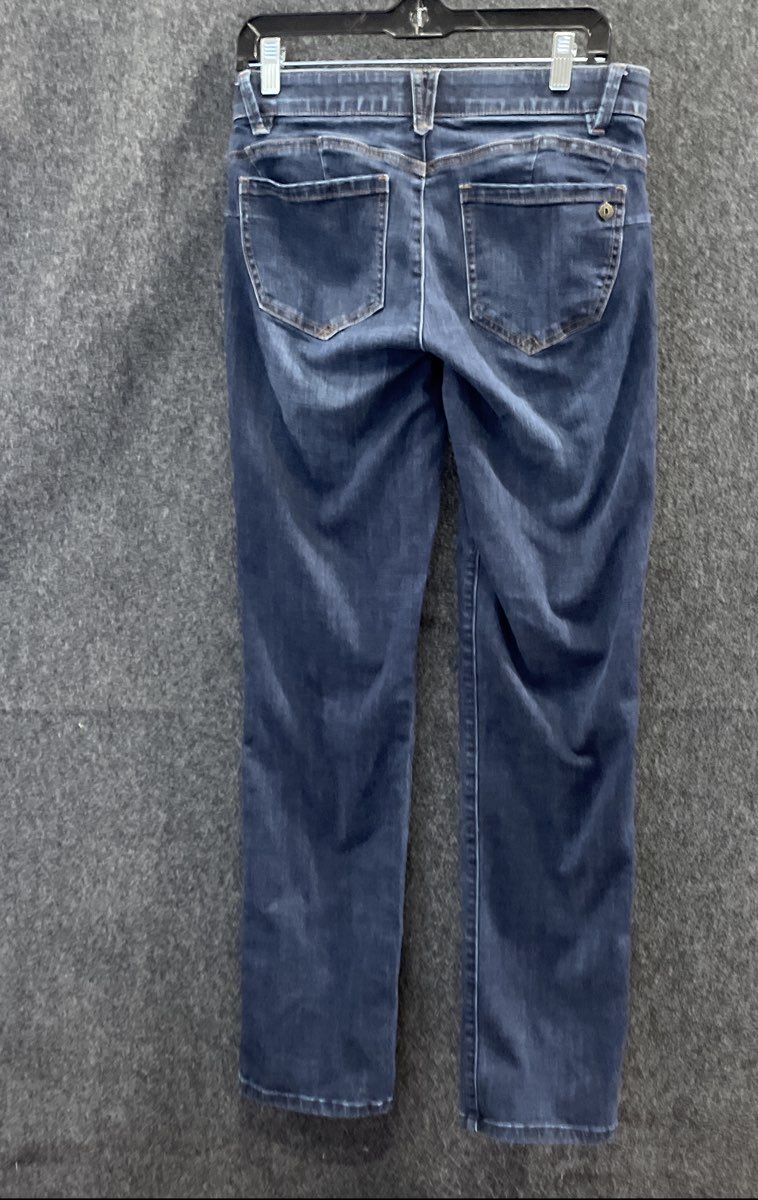 Democracy Women's "Ab"solution Blue Straight Leg Stretch Whiskered Jeans Sz 8