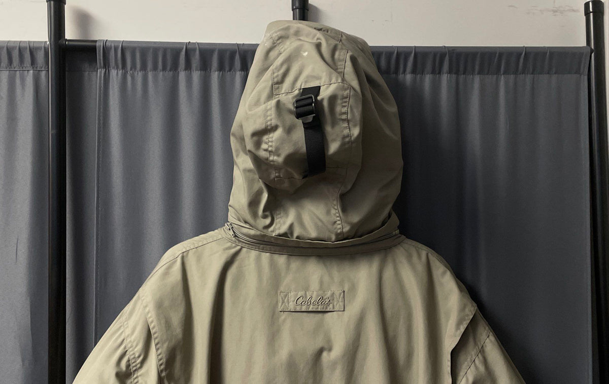 Vintage Y2K Cabela's Men's Gray Premier Northern Goose Down Parka Hooded 2XL