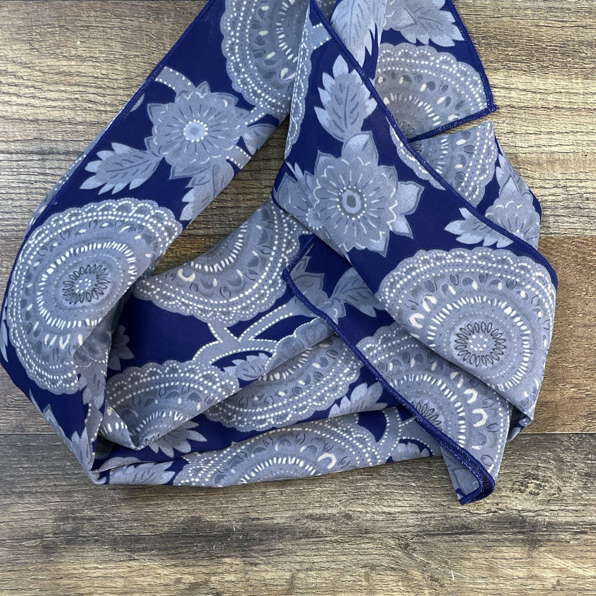 Vintage 90s Leslie Fay Women's Royal Blue Jacket Set NWT Scarf Sz 16P