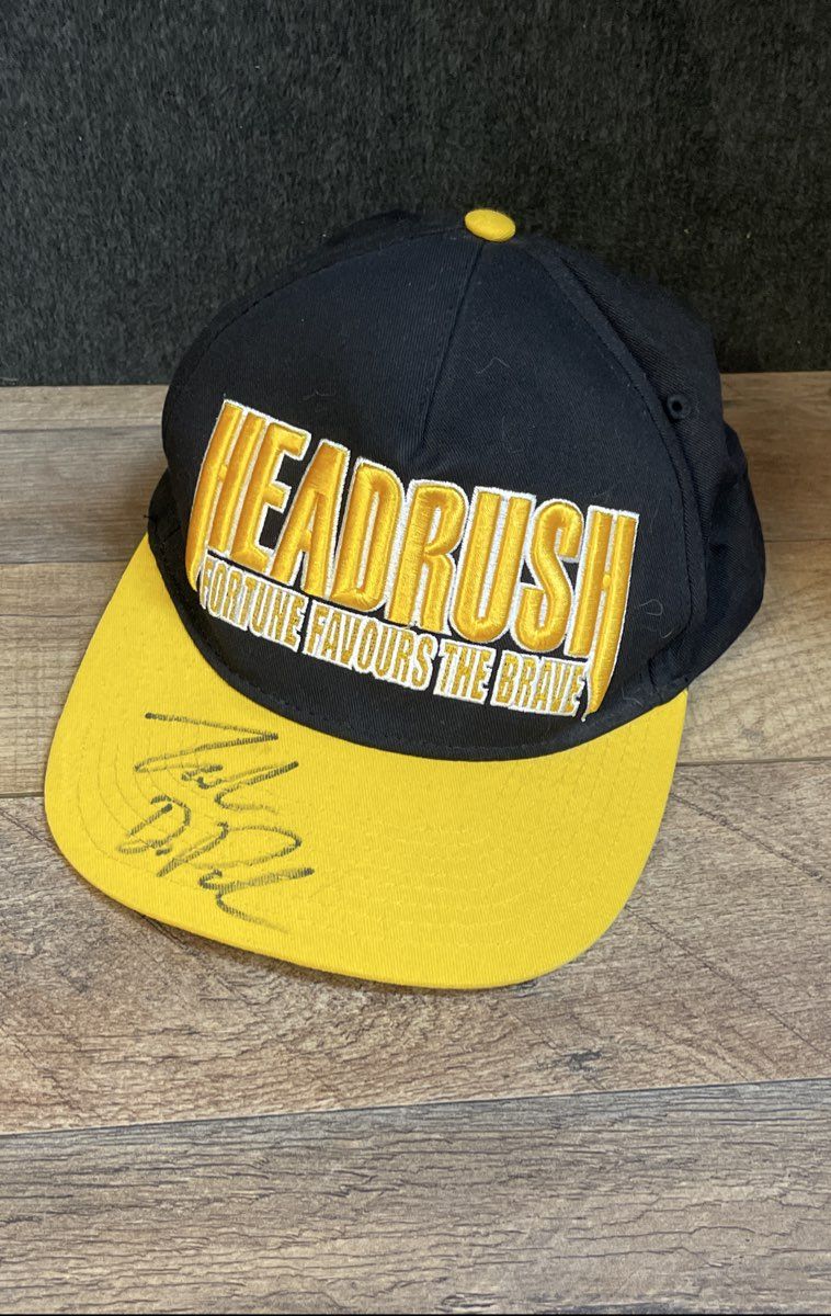 Headrush Snapback Hat Black Yellow Zach DiPaolo Autographed Unauthenticated