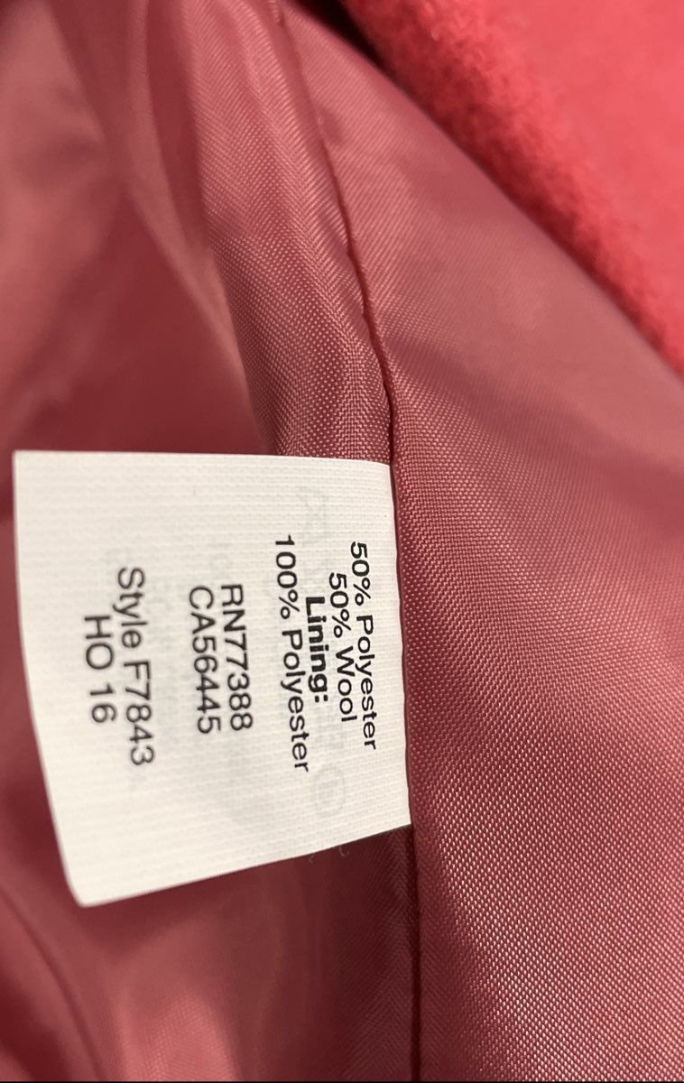 J. Crew Women's Pink Wool Blend Funnelneck Long Sleeve Winter Jacket Coat Sz 6