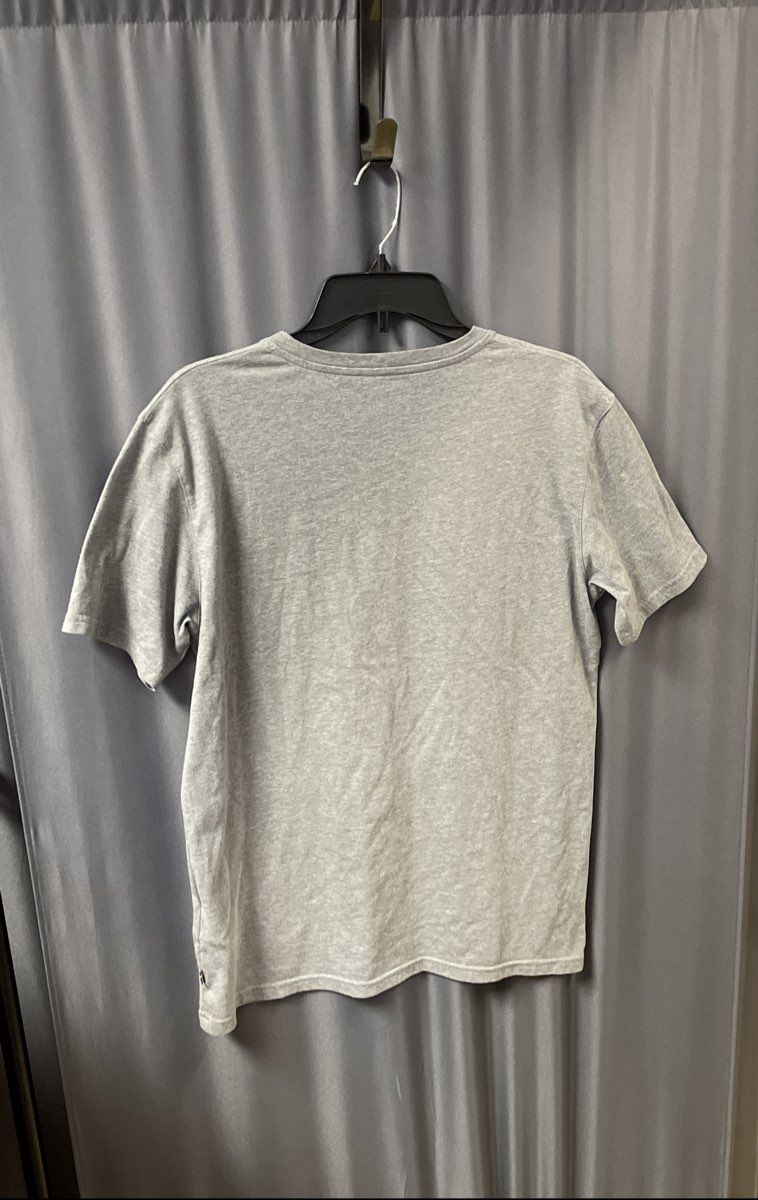 Fjallraven Men's Gray Red Logo Cotton Blend Short Sleeve T-Shirt Sz L