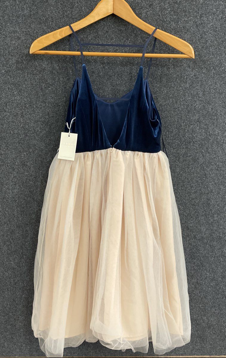 LC Lauren Conrad Runway Women's Navy Velvet Pink Tulle Ballet Dress NWT Sz 4