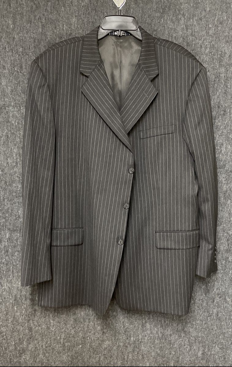 Gieves & Hawkes Savile Row 48R Grey Pinstripe 100% Worsted Wool Sports Jacket