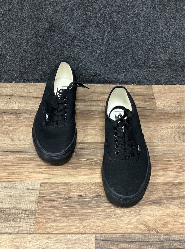 Vans Authentic Black Black Canvas Low Top Sneakers Men's 6.5 Women's 8