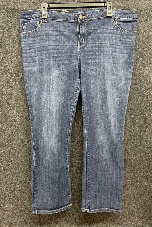 Simply Vera Vera Wang Women's Blue Denim Capri Mid Rise Jeans Size 16