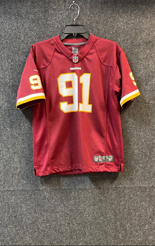 Nike Boys Washington Redskins Ryan Kerrigan #91 NFL Jersey Burgundy Sz L 14-16