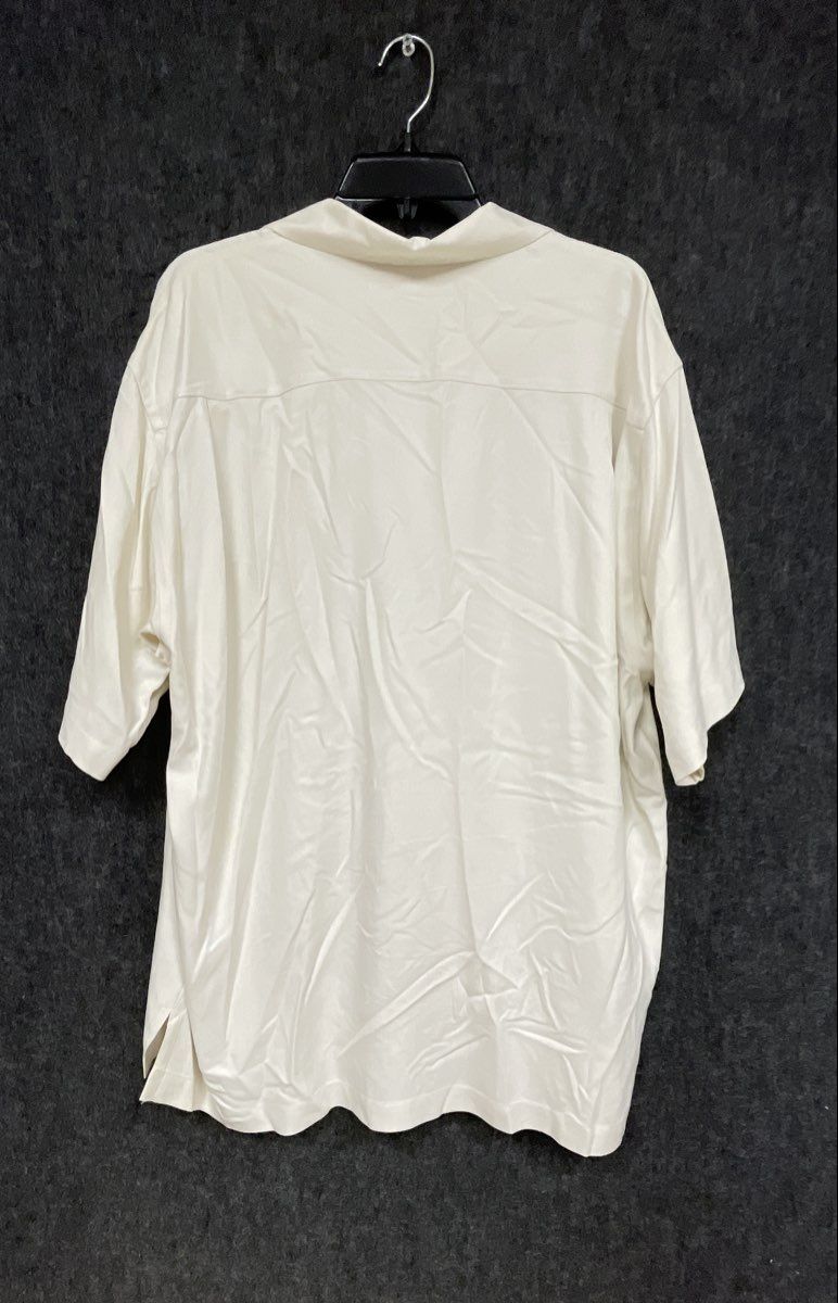 Tommy Bahama Men's Off-White 100% Silk Herringbone Camp Shirt Sz XL