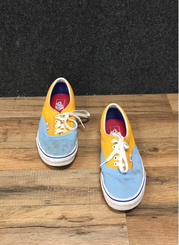 Vans Era Colorblock Blue Yellow Pink Canvas Skate Shoes Men's Size 10