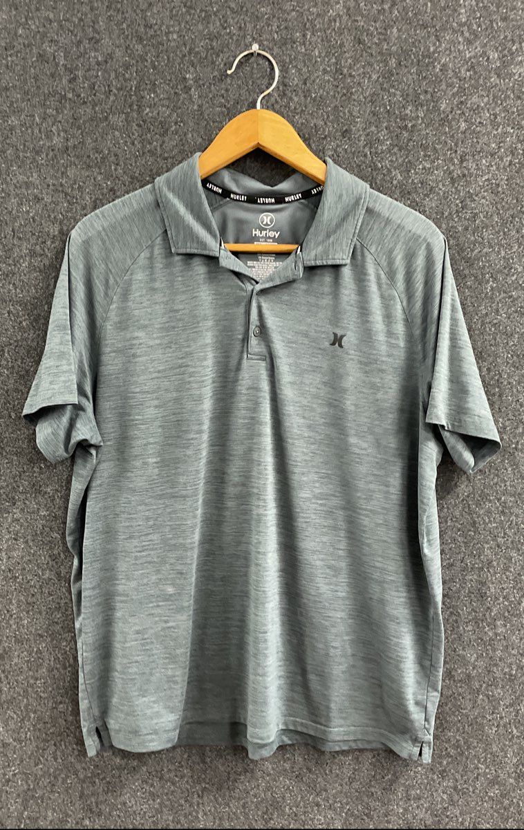 Hurley Men's Polo Shirts Set of 2 Teal Gray Burgundy Performance Stretch Sz XL