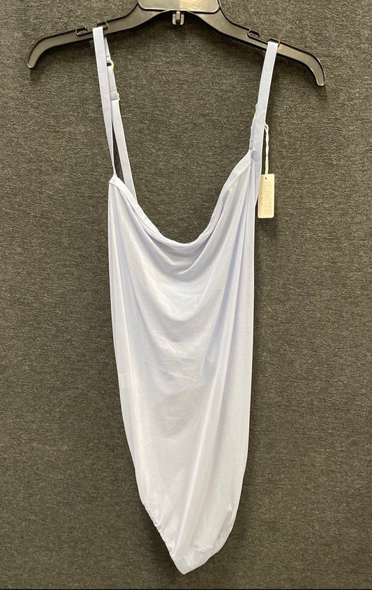 Aerie Women's Smoothez Draped Mesh Cowl Neck Bodysuit Blue NWT Sz XXL