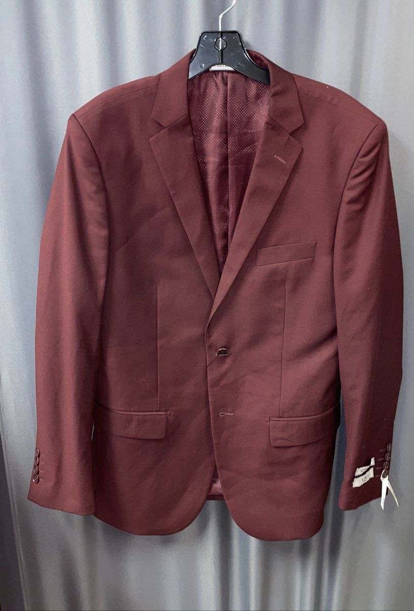 Vinci Philosophy Men's Burgundy Super 150s Two Button Suit Jacket Blazer NWT 38R