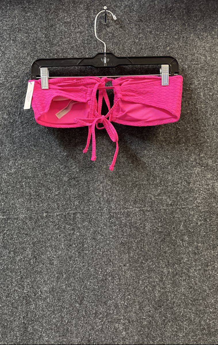 Victoria's Secret Women's Pink Textured Bandeau Bikini Top Bra Size L NWT