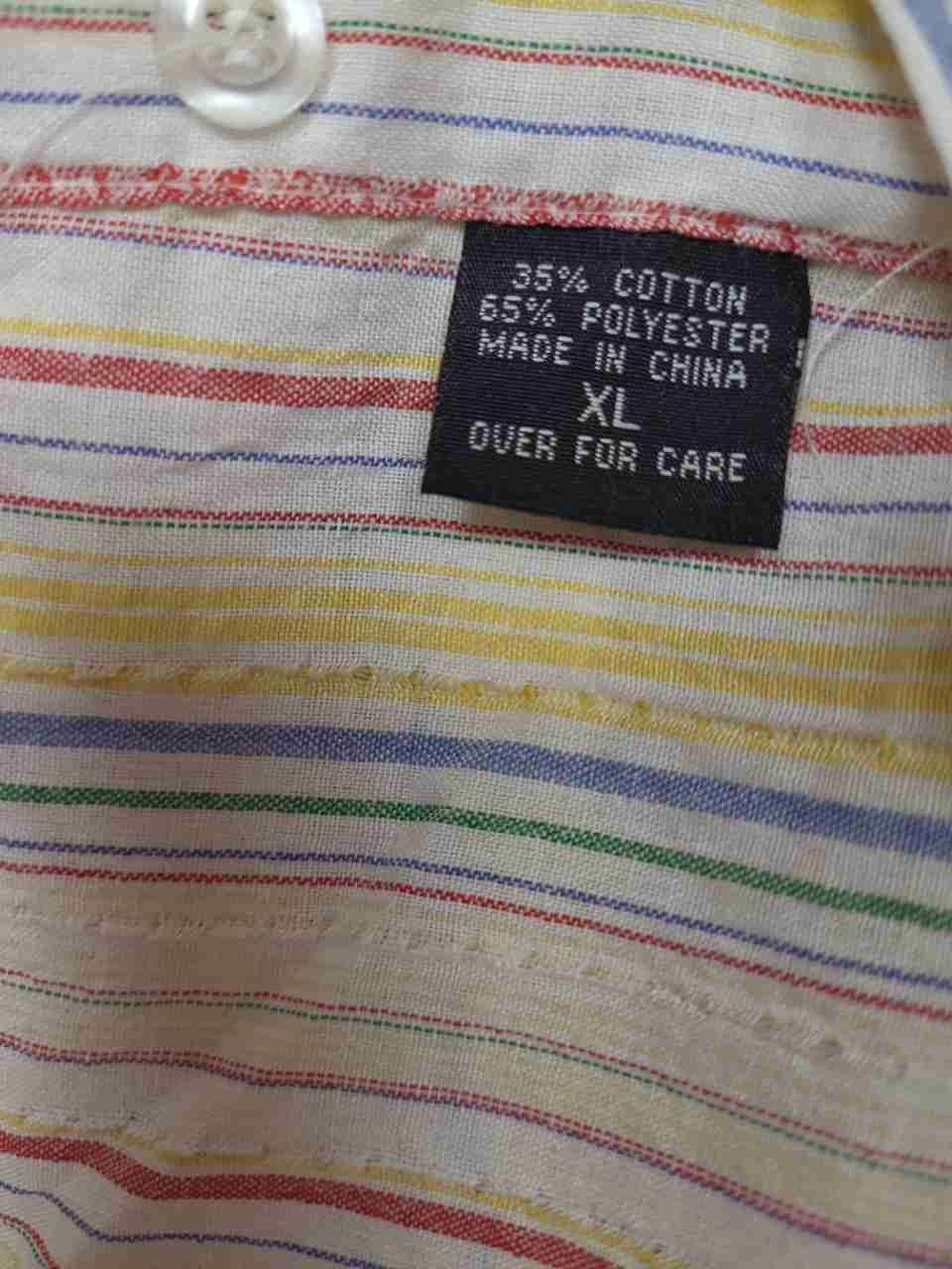 FUSA Jeans Men's Long Sleeve Button Down Striped Shirt Multi-Color Size XL