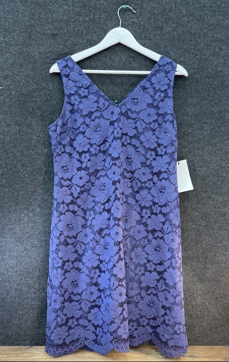 Ivanka Trump Women's Amalfi Dress Navy Floral Lace Sheath Sleeveless NWT Sz 8