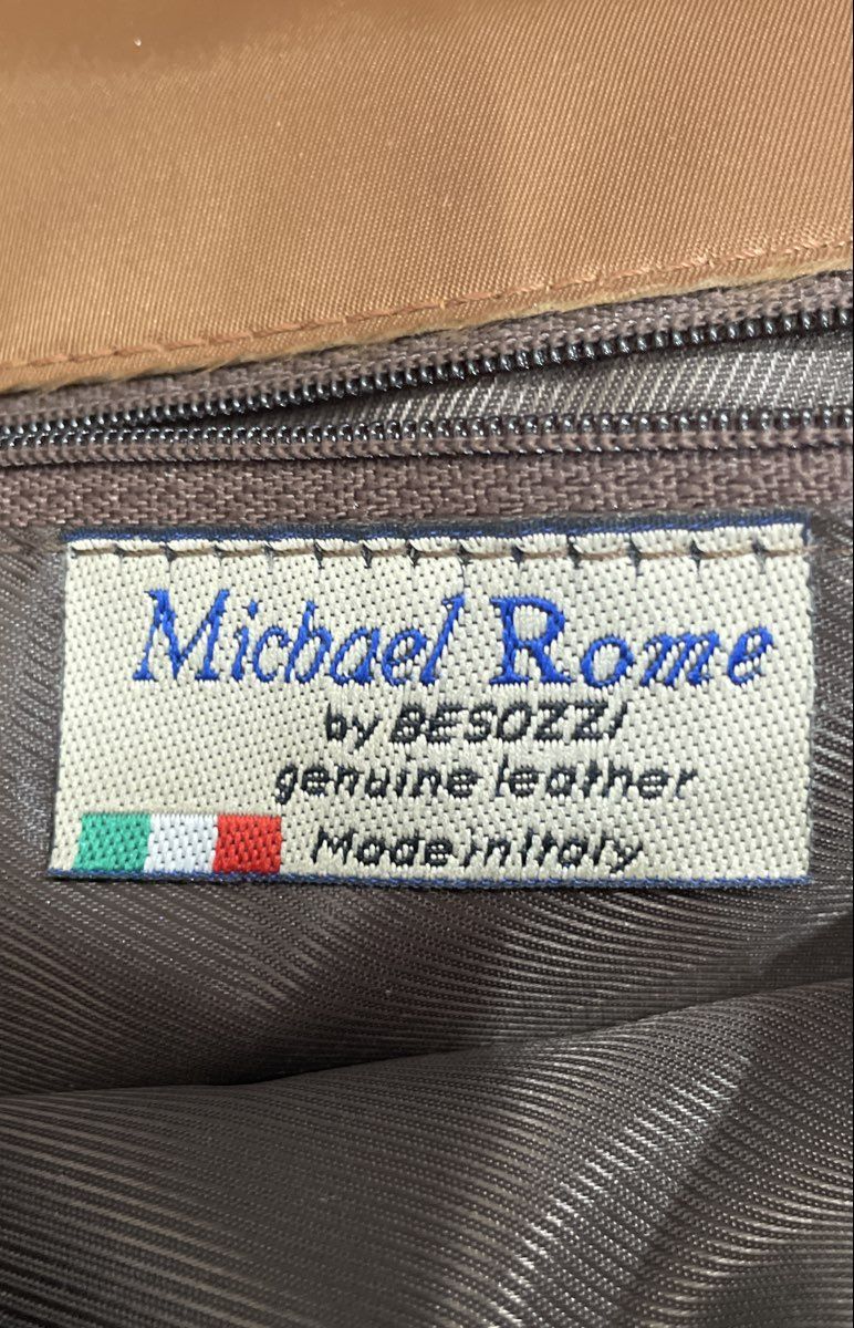 Vintage Michael Rome Brown Suede Leather Shoulder Bag Made In Italy