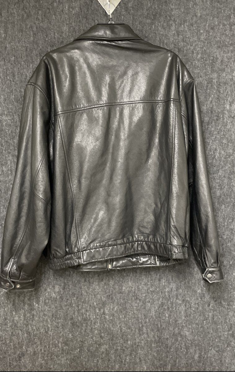 Croft & Barrow Men's Black Genuine Leather Full Zip Bomber Jacket Sz L