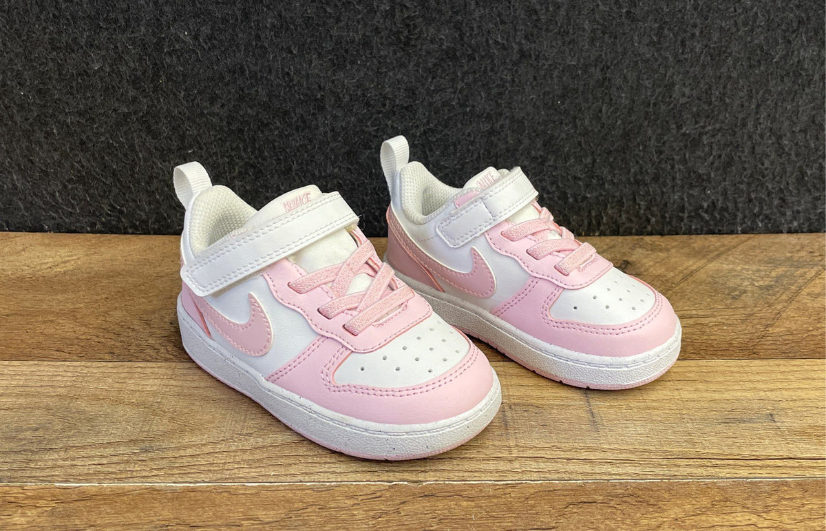 Nike Court Borough Low 2 White Pink Toddler Sneakers 2023 Size 6C DS