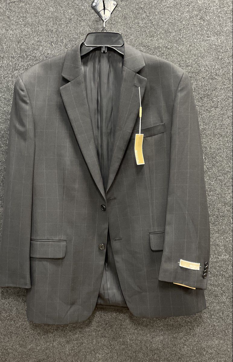 Michael Kors Men's Gray Windowpane Plaid Two Button Blazer Jacket 42R NWT