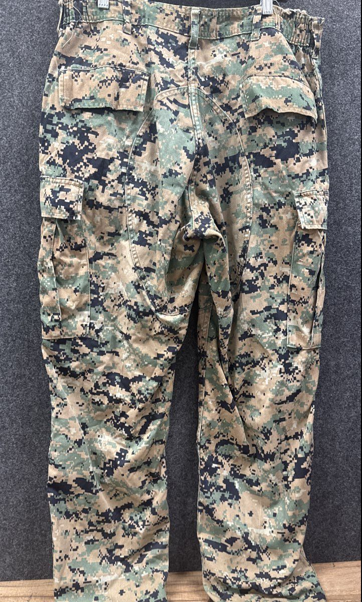USMC Men's MARPAT Woodland Digital Camo MCCUU Combat Trousers Sz Large Regular